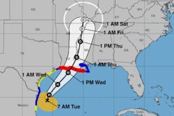 Weather service map of Francine