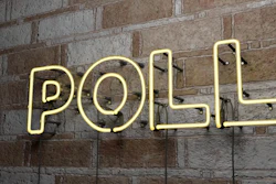 'Poll' in yellow neon