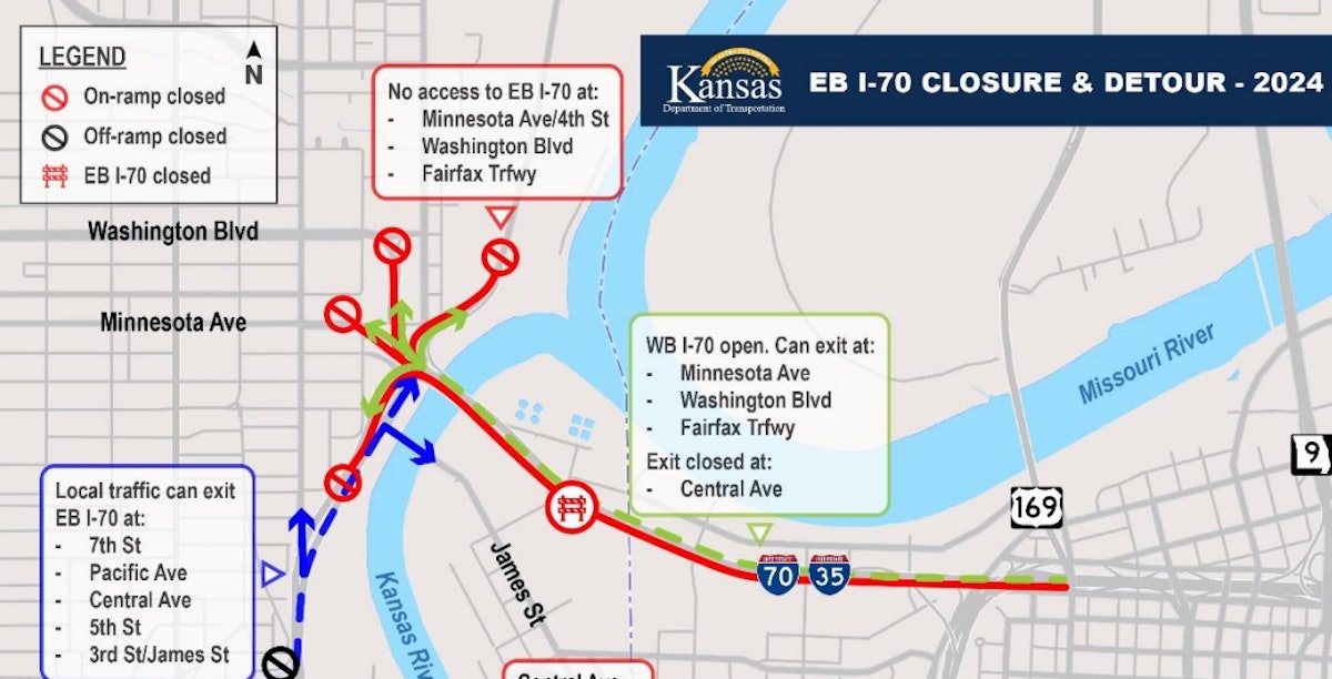 Eastbound I-70 bridge in Kansas City to be closed for rest of the year