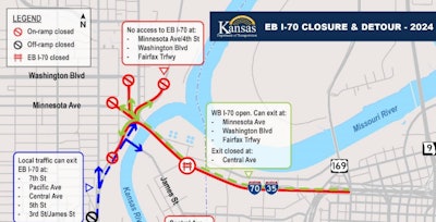 Sectipn of detour map