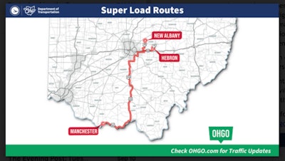 Map of super load's route