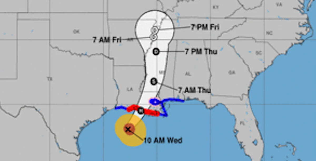Weather service says Francine expected to make landfall in Louisiana this evening