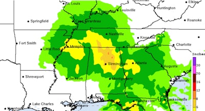 Hurricane Francine rainfall