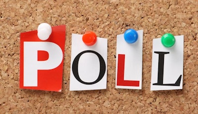'Poll' in letters on corkboard