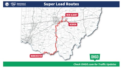 Map of super load route