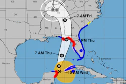 Weather map for Hurricane Helene