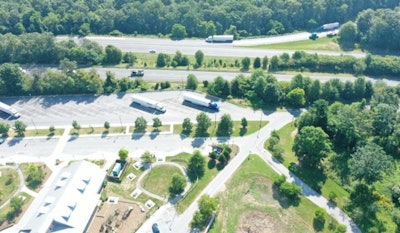 Aerial view of the existing eastbound I-70 truck rest area.