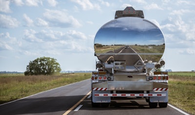 Gasioline tanker truck on the highway