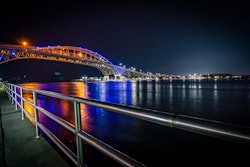Blue Water Bridge at night