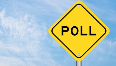 'Poll' on yellow highway sign