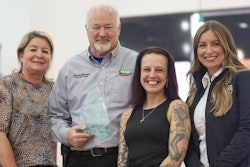 Pictured left to right: Debi Boffa, TA CEO; Charles Bernsen, Harriet Tubman Award Winner and General Manager at TA Columbia, SC; Nikki, human trafficking survivor; and TAT Executive Director Esther Goetsch.