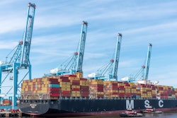 Container ship in Port of Norfolk