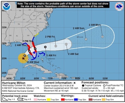 Hurricane Milton map