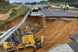 Damaged portion of southbound Florida’s Turnpike/SR 91 at milepost 280 in Lake County.
