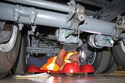 Brake inspection in progress