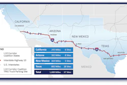Map of I-10 in the southwest