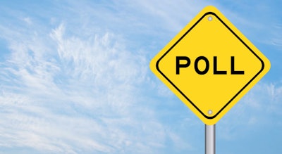 'Poll' on yellow highway sign