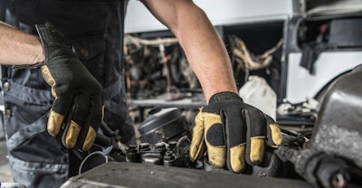 Diesel technician at work