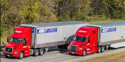 2 Averitt tractor-trailers