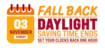 Daylight Saving Time ends graphic