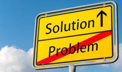 Solutions/Problem on yellow highway sign