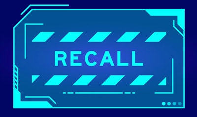 'Recall' on blue background