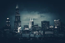 Chicago skyline at night