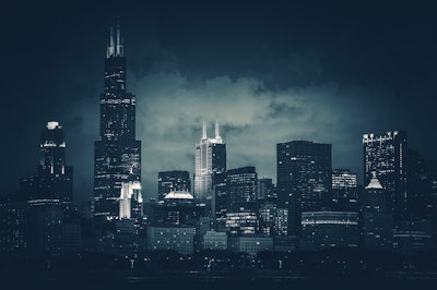 Chicago skyline at night