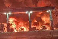 Fire at Gallops Truck Stop in Michigan City, Indiana