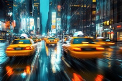 New York City traffic at night
