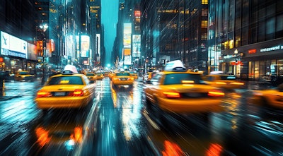 New York City traffic at night