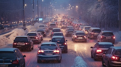 Traffic in winter weather