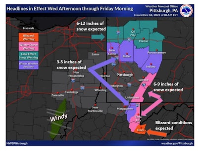 PA weather map