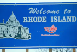 Welcome to Rhode Island highway sign