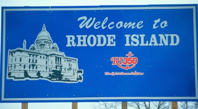 Welcome to Rhode Island highway sign