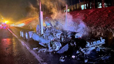 2018 Kenworth destroyed by fire