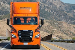 Schneider tractor-trailer on highway