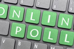 'Online Poll' on computer keyboard