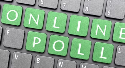 'Online Poll' on computer keyboard