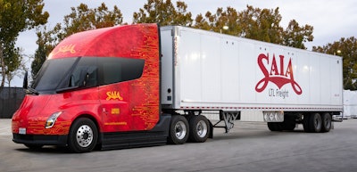 Tesla Semi with Saia trailer