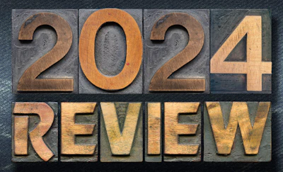 2024 Review in wooden block letters