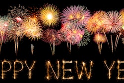 Happy New Year with fireworks