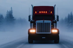 Big rig on winter highway