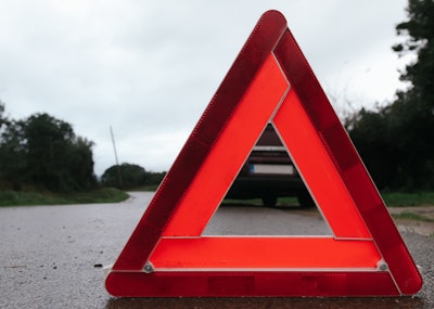 Roadside warning triangle