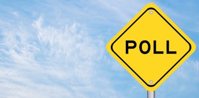 'Poll' on yellow highway sign
