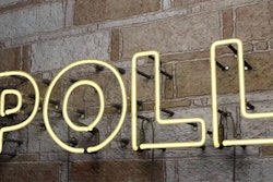 'Poll' in yellow neon