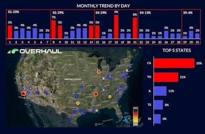 Map of cargo thefts