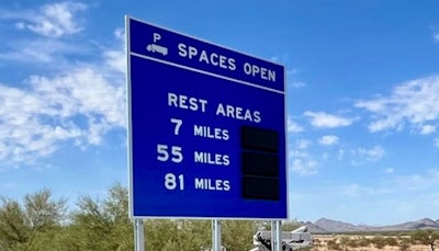 Truck parkin availability sign