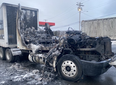 Truck that burned at CT truck stop