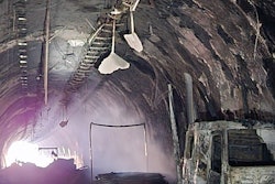 Fire damage in I-80 tunnel in Wyoming